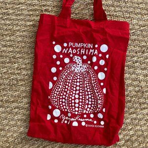 Yayoi Kusama Tote Bag Naoshima almost unused Red White F/S From Japan